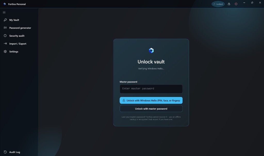 Fortiva unlock screen after installation